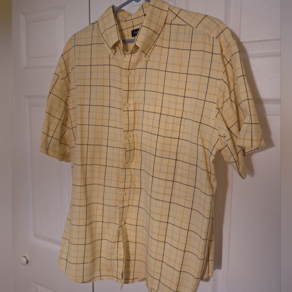 Van Heusen Men's Yellow Plaid Shirt